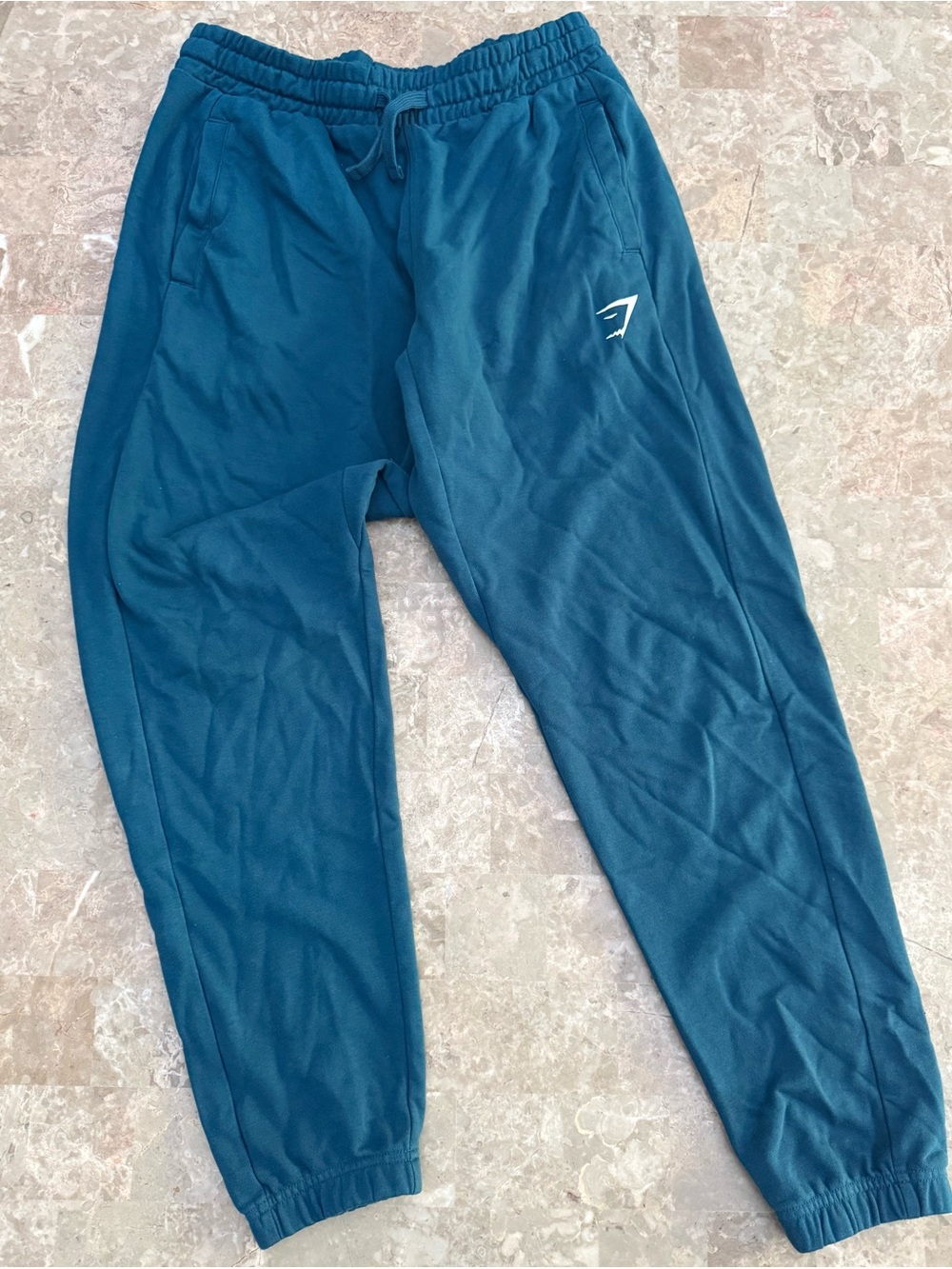 Gymshark Men’s Medium Teal Blue Joggers with Drawstring